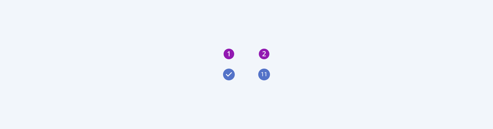 Two available variants in the Telerik and Kendo UI Badge component including an icon badge and a text badge. Two variants of the Telerik and Kendo UI Badge component showing an icon badge and a text badge.