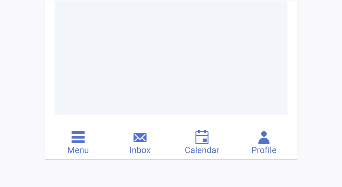 Use clear icons and meaningful labels when working with the Telerik and Kendo UI BottomNavigation. A Telerik and Kendo UI BottomNavigation with clear icons and meaningful labels