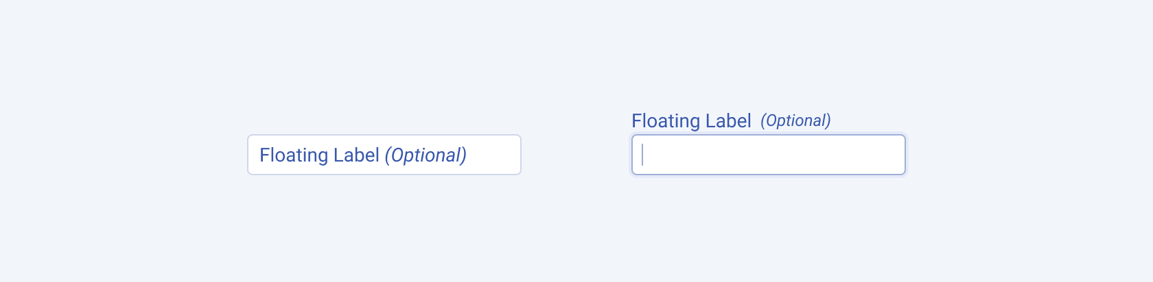A representation of an optional Telerik and Kendo UI Floating Label component A Telerik and Kendo UI Floating Label component set as optional